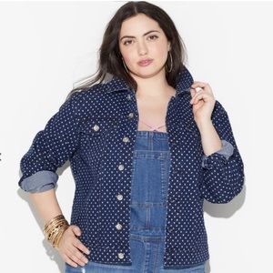 Avenue Denim Plus dot jacket